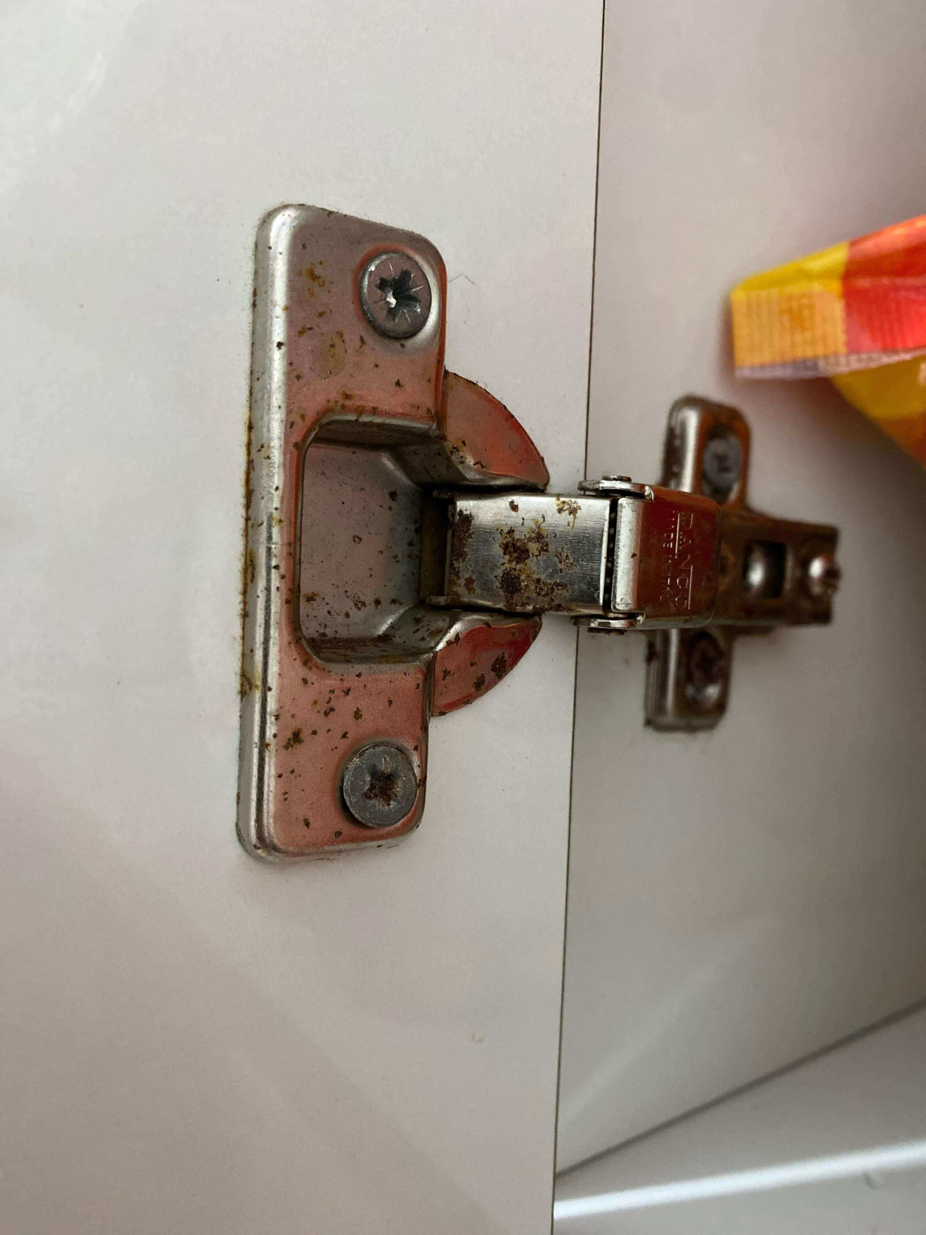 cabinet hinge rust and corrosion